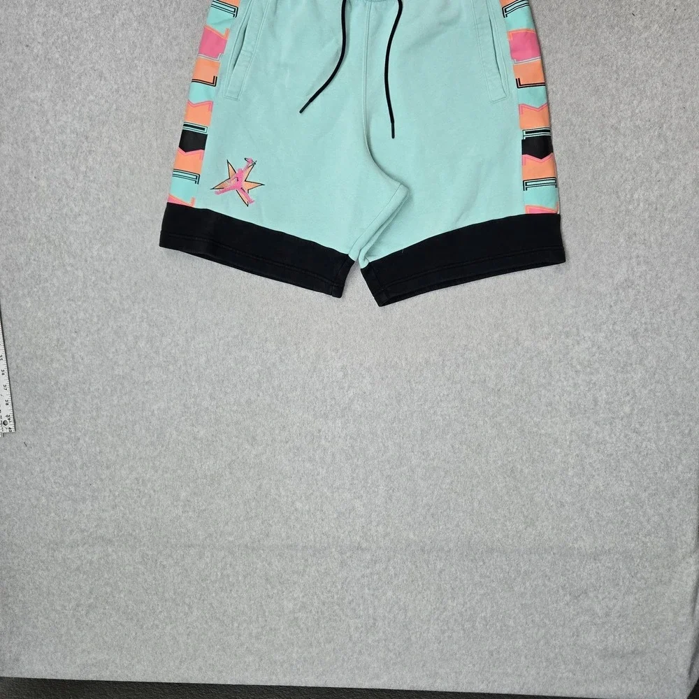 Jordan Men Activewear Shorts M Teal Embroidered Sweat Fleece AJ 11 Jumpman